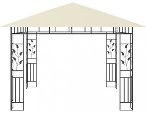 krémszínű pavilon szúnyoghálóval 3 x 3 x 2,73 m 180 g/m²