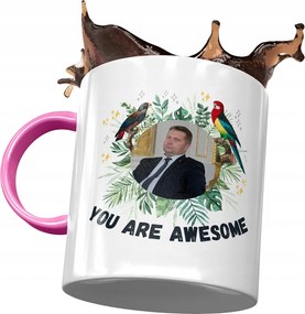 Bögre Rózsaszín Fekete Pis Ajándék Nyomtatott Fotóval