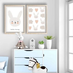 Gyerek kép készlet 2 db-os 38x53 cm Hello Bunny – Wallity