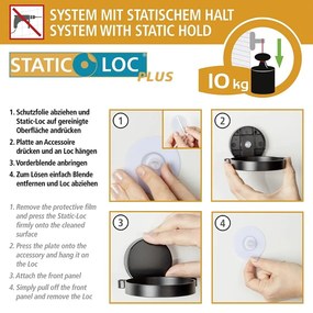 Static-Loc® Plus fekete-fehér fali szappanadagoló - Wenko