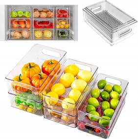 6 db-os Hűtőszekrény Rendező Tároló Doboz szett