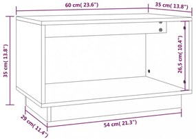 tömör fenyőfa TV-szekrény 60 x 35 x 35 cm