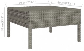 vidaXL 10 részes szürke polyrattan kerti bútorszett párnákkal