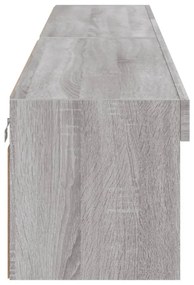 2 db szürke sonoma színű TV-szekrény LED-ekkel 100x30x30 cm