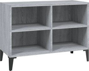 vidaXL szürke sonoma színű TV-szekrény fémlábakkal 69,5 x 30 x 50 cm