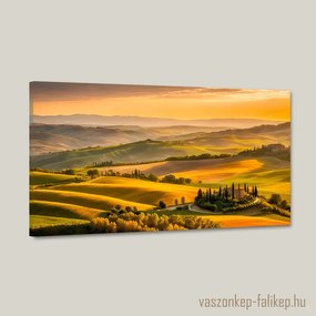 Őszi reggel toszkánában tájkép – prémium falikép 60x34 cm