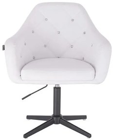 HC830 Fehér modern műbőr szék fekete lábbal