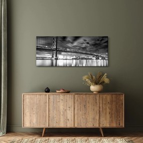 Kép - Benjamin Franklin híd, Philadelphia, fekete-fehér (120x50 cm)