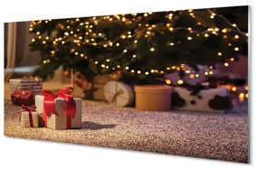 Üvegképek Ajándékok karácsonyfa 100x50 cm
