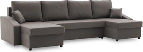 Sparta Plus sarokkanapé, szövet anyag, univerzális oldal, szürke
