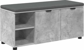 vidaXL Előtér pad Beton Szürke 100 x 38 x 46 cm Műanyag Fa és Szövet