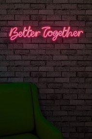 Műanyag LED-es fali dekoráció, Better Together - Pink