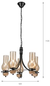 Brilagi - LED Csillár láncon COTTAGE 5xE14/40W/230V bükkfa/barna