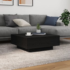 Dohányzóasztal LED világítással fekete tölgy 80x80x31 cm