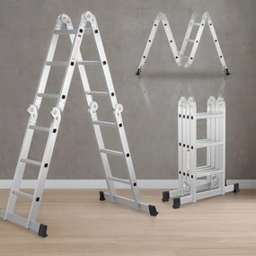 Alumínium összecsukható létra 3,6 m 4 részes 6 fokos 150 kg