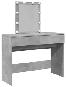 betonszürke fésülködőasztal LED-del 100 x 40 x 130 cm