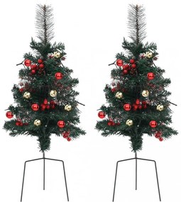 2 db PVC megvilágított ösvény műkarácsonyfa 76 cm