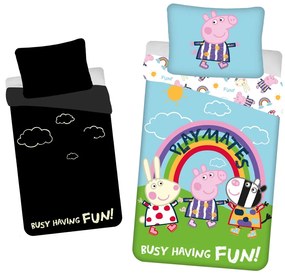 Sötétben világító pamut ágynemű PEPPA MALAC színes Ágyneműhuzat mérete: 70 x 90 cm | 140 x 200 cm