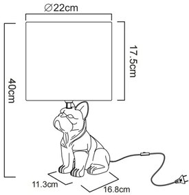 Globo 21741S - DOGO asztali lámpa 1xE27/60W/230V