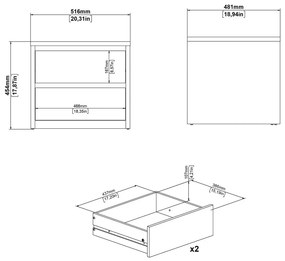 Fehér éjjeliszekrény Next – Tvilum