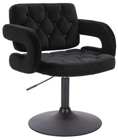 HR8403N Fekete modern velúr szék fekete lábbal