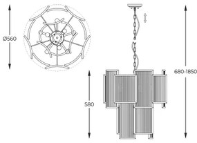 Zuma Line P0528-08A-F4AC - Csillár láncon SERGIO 8xE14/60W/230V króm
