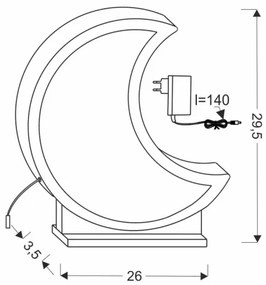 LED gyerekasztali lámpa MOON LED/12W/230V szürke