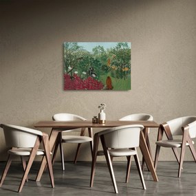 Üveg kép - Henri Rousseau, Tropical Forest with Monkeys, reprodukciók (70x50 cm)