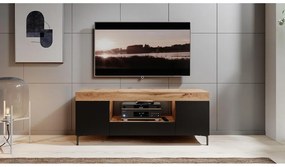 Tv szekrény/asztal Giuseppo (világítással) (lancester tölgy + fekete). 1098646
