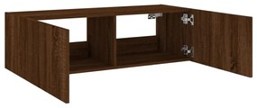 barna tölgy színű fali TV-szekrény LED-ekkel 100 x 35 x 31 cm