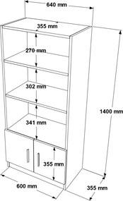 Könyvespolc, 63,6 cm – Vo4-Ob