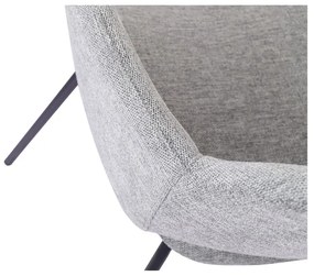 Világosszürke kárpitozott étkezőfotel szett 2 db-os Rowley – Unique Furniture