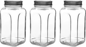 3 részes üveg tárolóedény készlet 820 ml