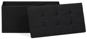 Tárolós Puff, Fekete Szövet. TAB-462 BK2