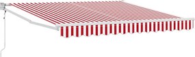 vidaXL Behúzható napellenző Piros és Fehér 350 x 250 cm