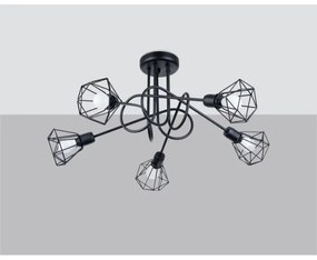 Sollux SL.1110 - Csillár rúdon ARTEMIS 5xE14/40W/230V fekete