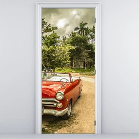 Fotótapéta ajtóra - Veterán autó a természetben (95x205cm)