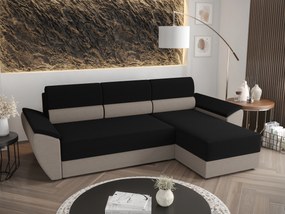 Sarok ülőgarnitúra Radiant L2 (fekete + szürke) (J). 1057456