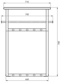 Fekete-natúr színű fém fali fogas polccal Rizzoli – Spinder Design