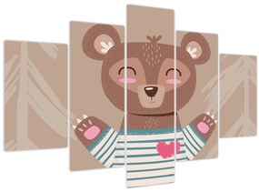 Kép - Mackó csíkos pólóban (150x105 cm)