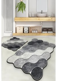 KÉSZLET 2x Fürdőszoba szőnyeg CIRCLE 60/100 cm szürke