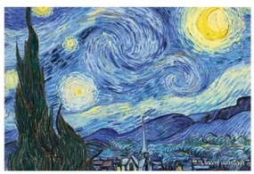 Vászonkép fakereten ,20x30cm, Van Gogh: Csillagos éj