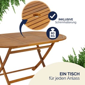 Kerti ülőgarnitúra, 7 darabos, akácfából, barna