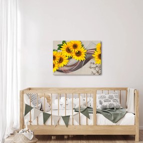 Kép - Ragyogó napraforgó virágok (70x50 cm)