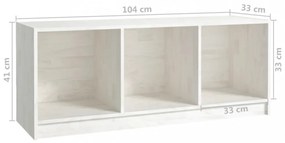 fehér tömör fenyőfa TV-szekrény 104 x 33 x 41 cm