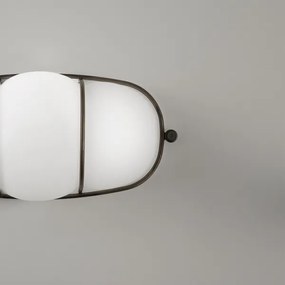 SIRU - Fali lámpa CAGE 1xGX53/10W/230V 22 cm fekete/fehér Velencei üveg