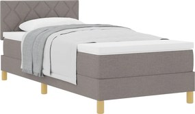 vidaXL Boxrugós ágy matracmal fejtámlával Tópszínű 90 x 200 cm szövet
