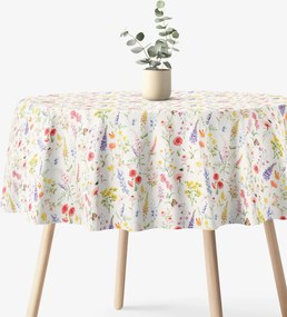 Goldea kör alakú terítő valencia - virágzó mező Ø 190 cm