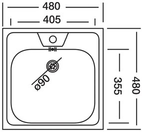 ALVEUS 1074634 - Mosogató ALLUX 48x48 cm matt acél/szatén