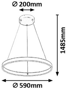 Rabalux 6299 - OTHELLO LED 36W 230V állítható fényű függeszték távirányítóval